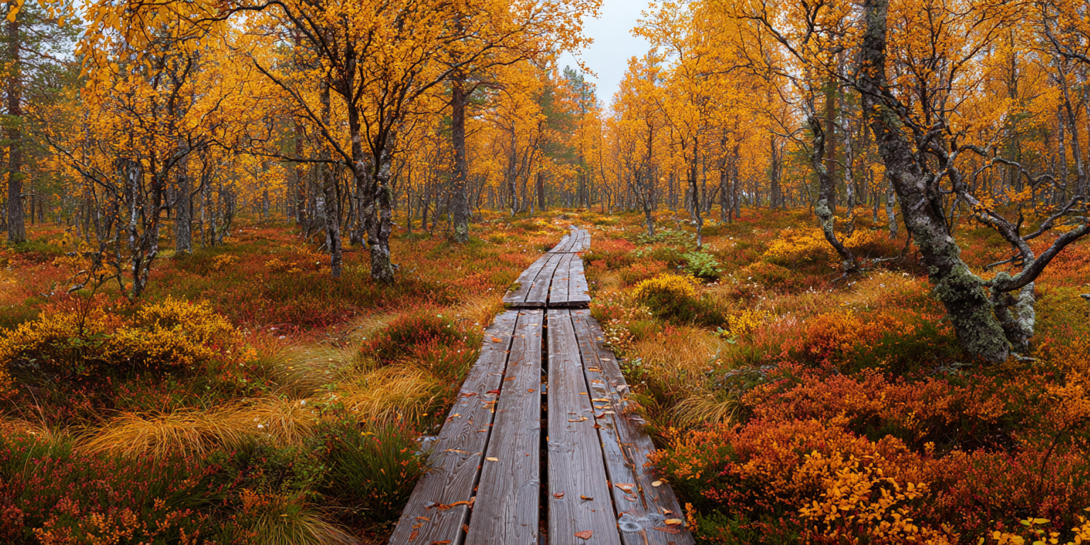Forêt en couleurs d'automne (ruska)