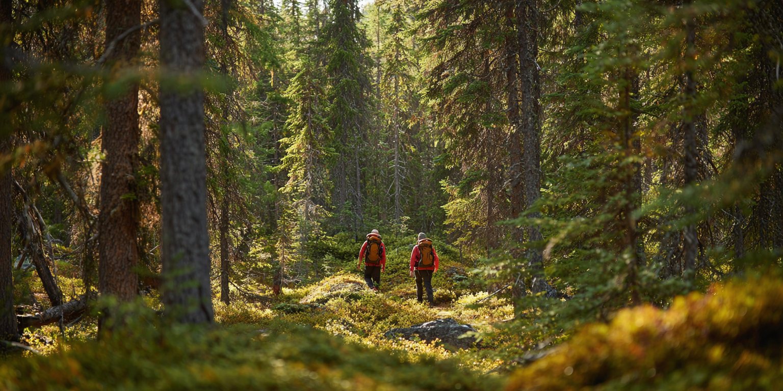 Randonnée en forêt lapone