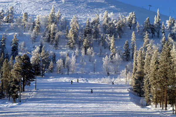 Piste de ski en Laponie