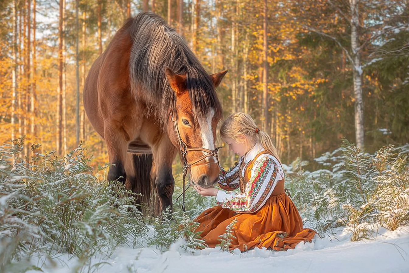 Finnhorse dans la neige