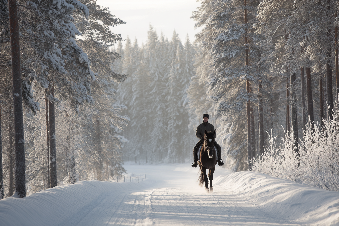 Trekking à cheval en hiver